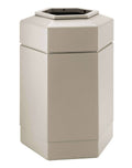 Beige 30-Gallon Hex Waste Container R3119