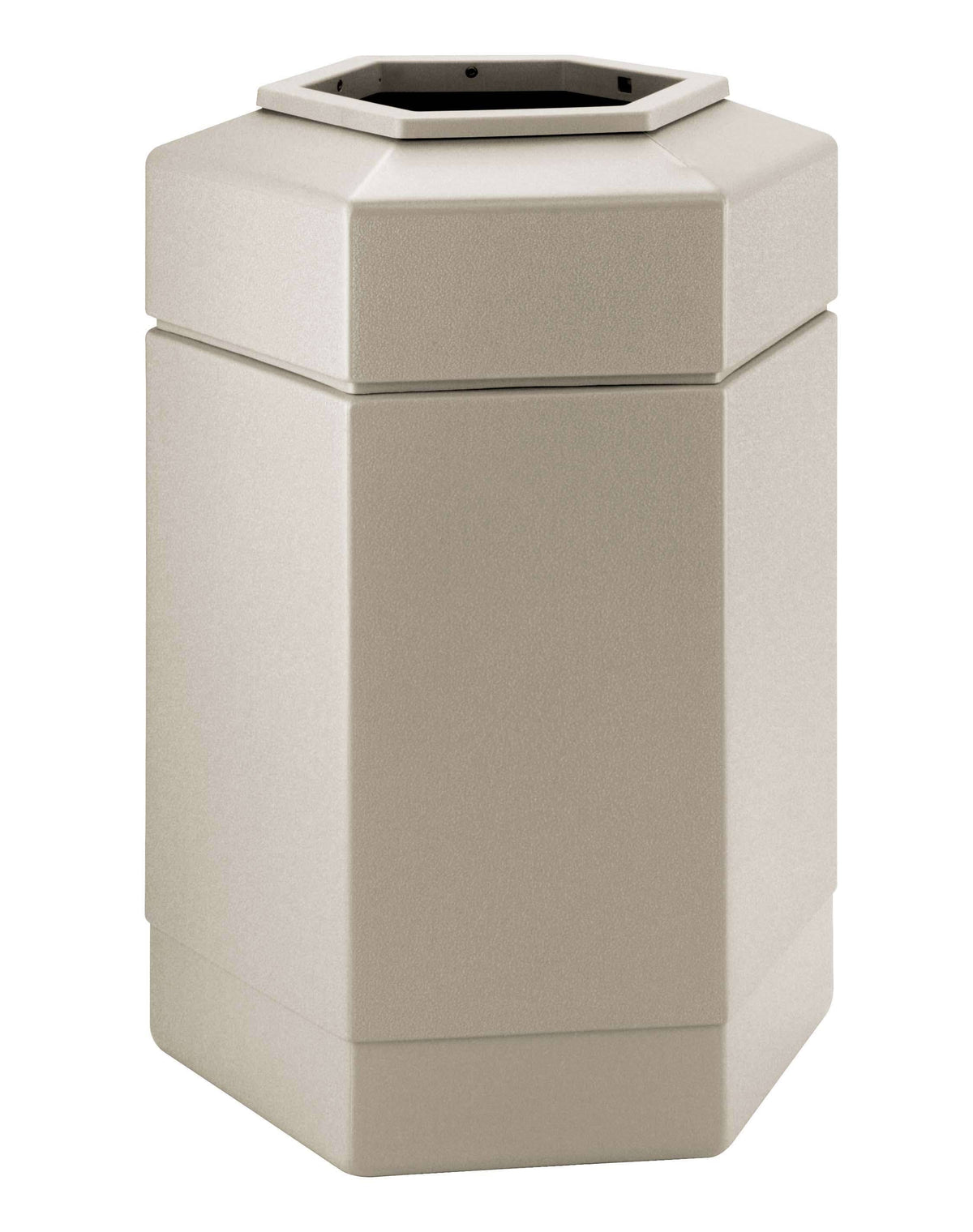 Beige 30-Gallon Hex Waste Container R3119