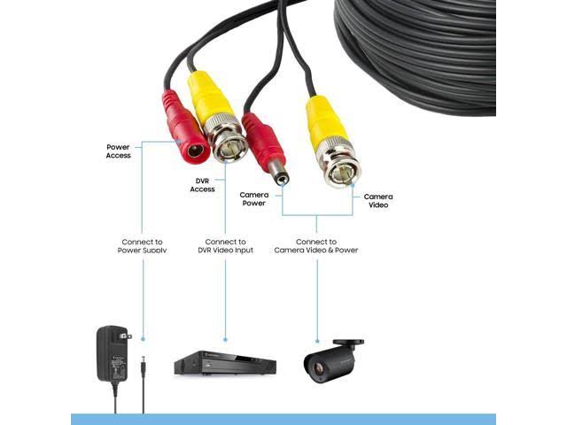 4-Pack 60ft BNC Security Camera Cable C6773