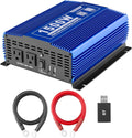 1500W Pure Sine Wave Power Inverter 12V DC to 110V AC Car Inverter with Bluetooth 2AC Outlets USB Port L515