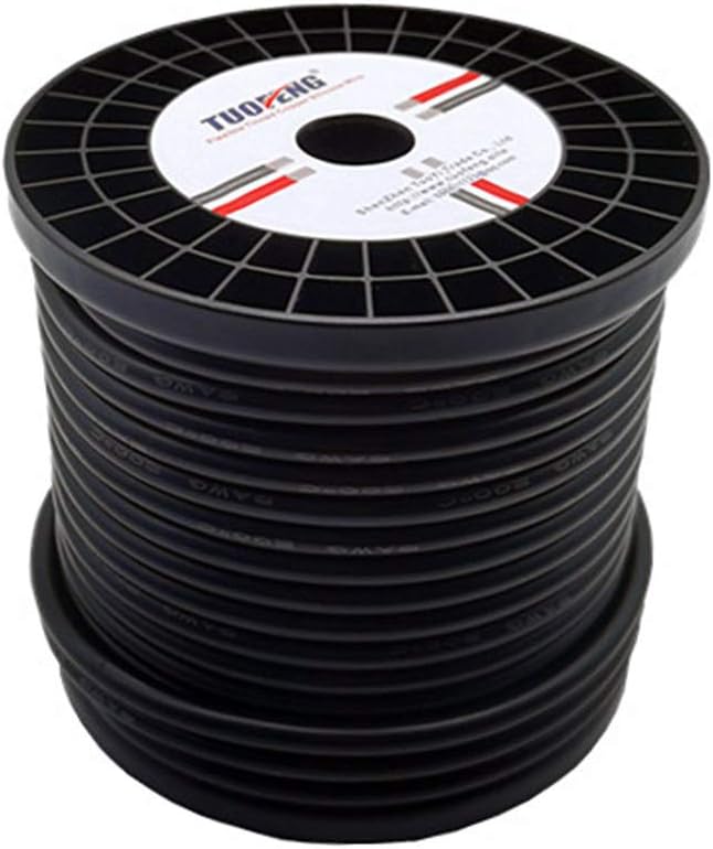 10 AWG Silicone Wire 90 Feet Black Stranded Tinned Copper Wire Pack of 2 O115521