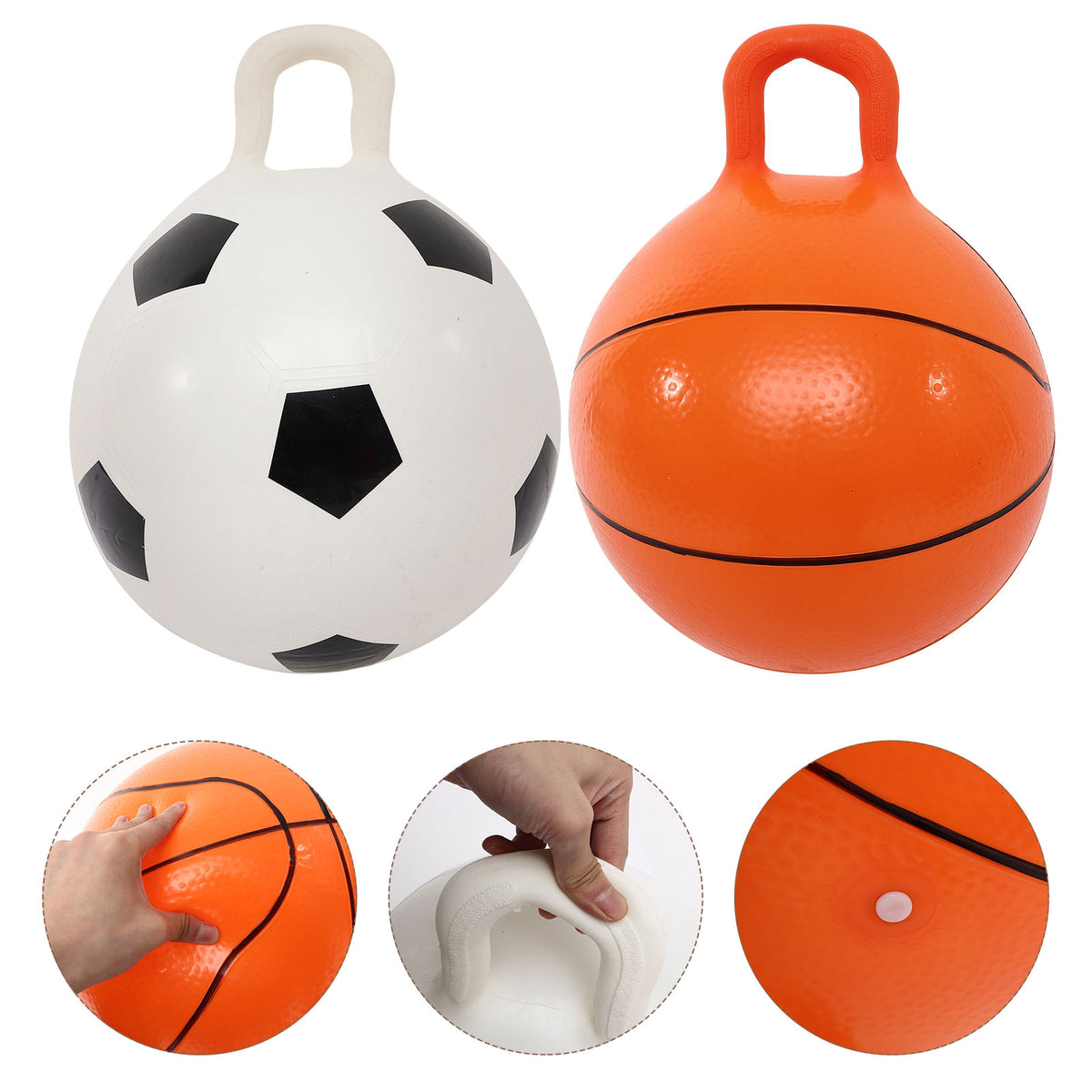 2pcs Inflatable Exercise Ball Jumping Ball Basketball Football Shape Balls Q355699
