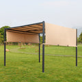 Tan Metal Gazebo Canopy Tent with Sliding Adjustable Canopy N8522