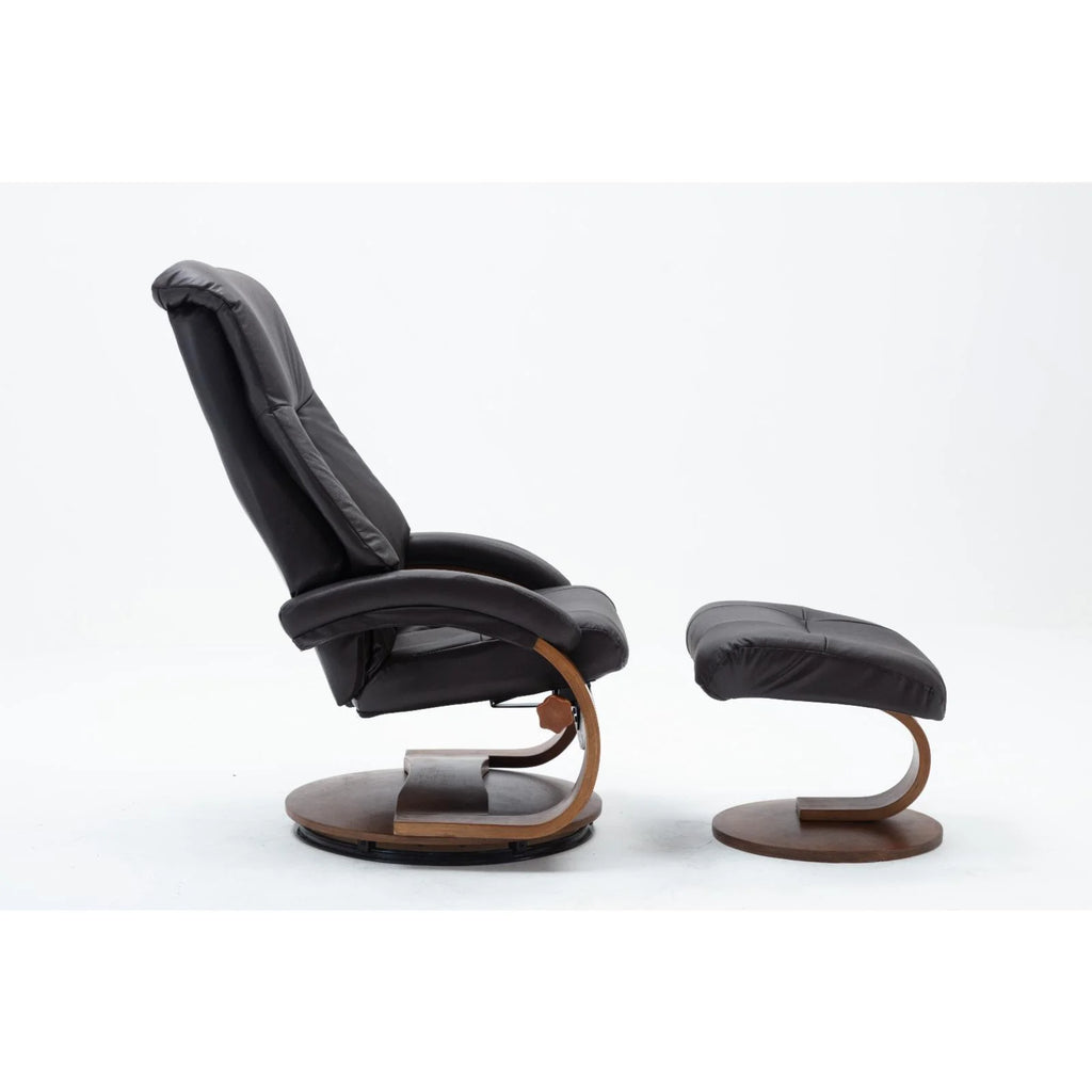 Top Grain Leather Recliner and Ottoman Y155167