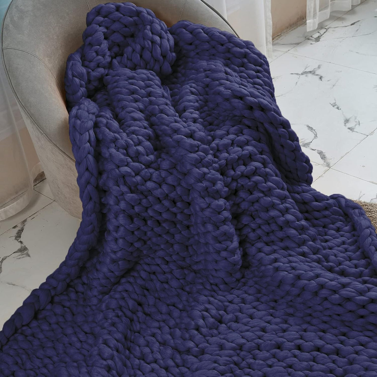 Chunky Knit Blanket Throw Rose Red 40x60 A8142