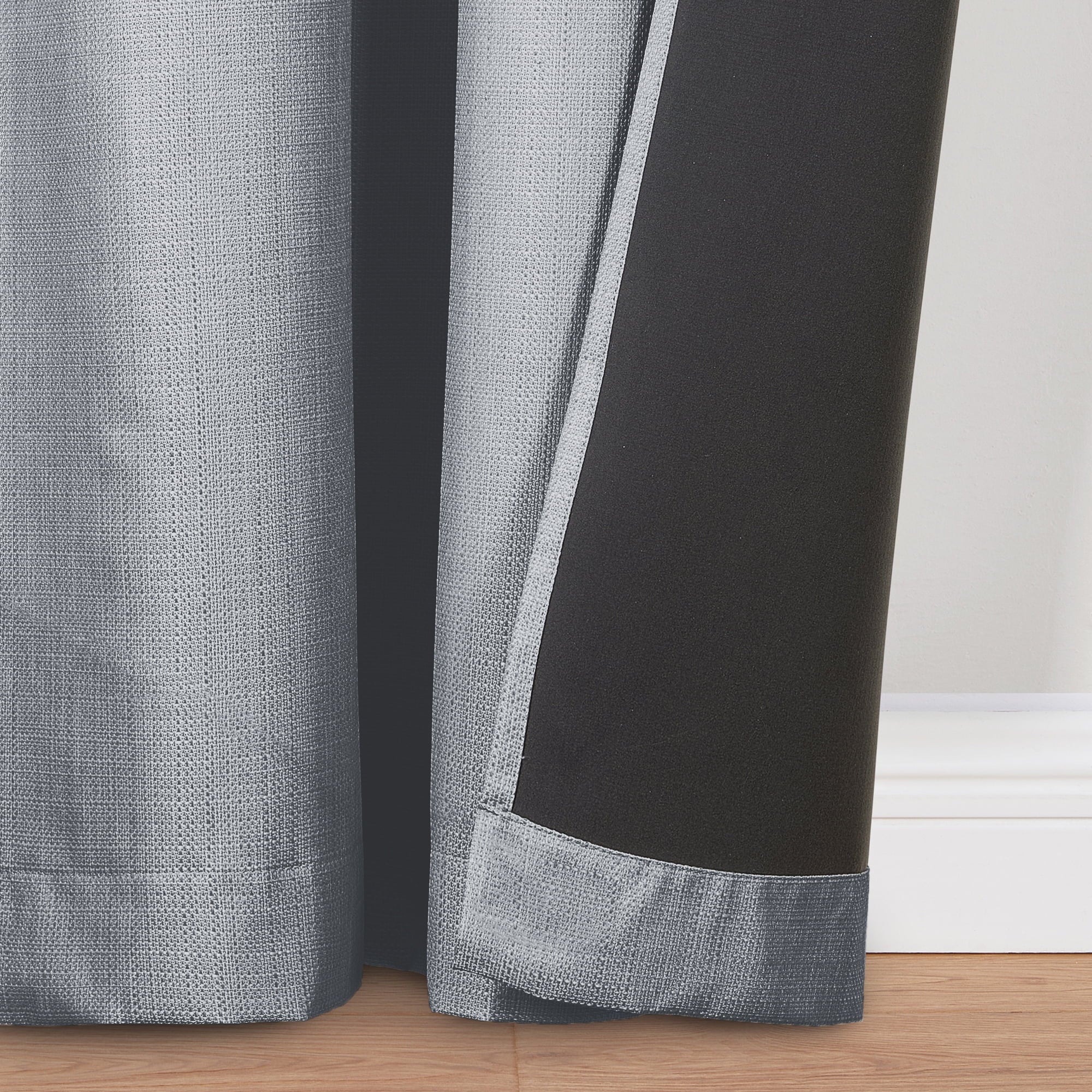 Textured Blackout Curtains 2 Pack Panel Set, Gray, 40"x84" F405