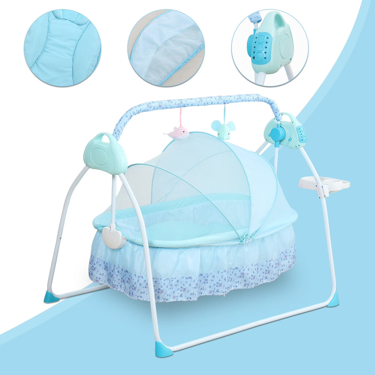 Electric Baby Cradle Swing Bouncer with Bluetooth Melodies USB A35740