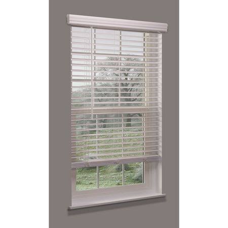 Cordless Faux Wood Blind, White, 22-1/2x22w G6053