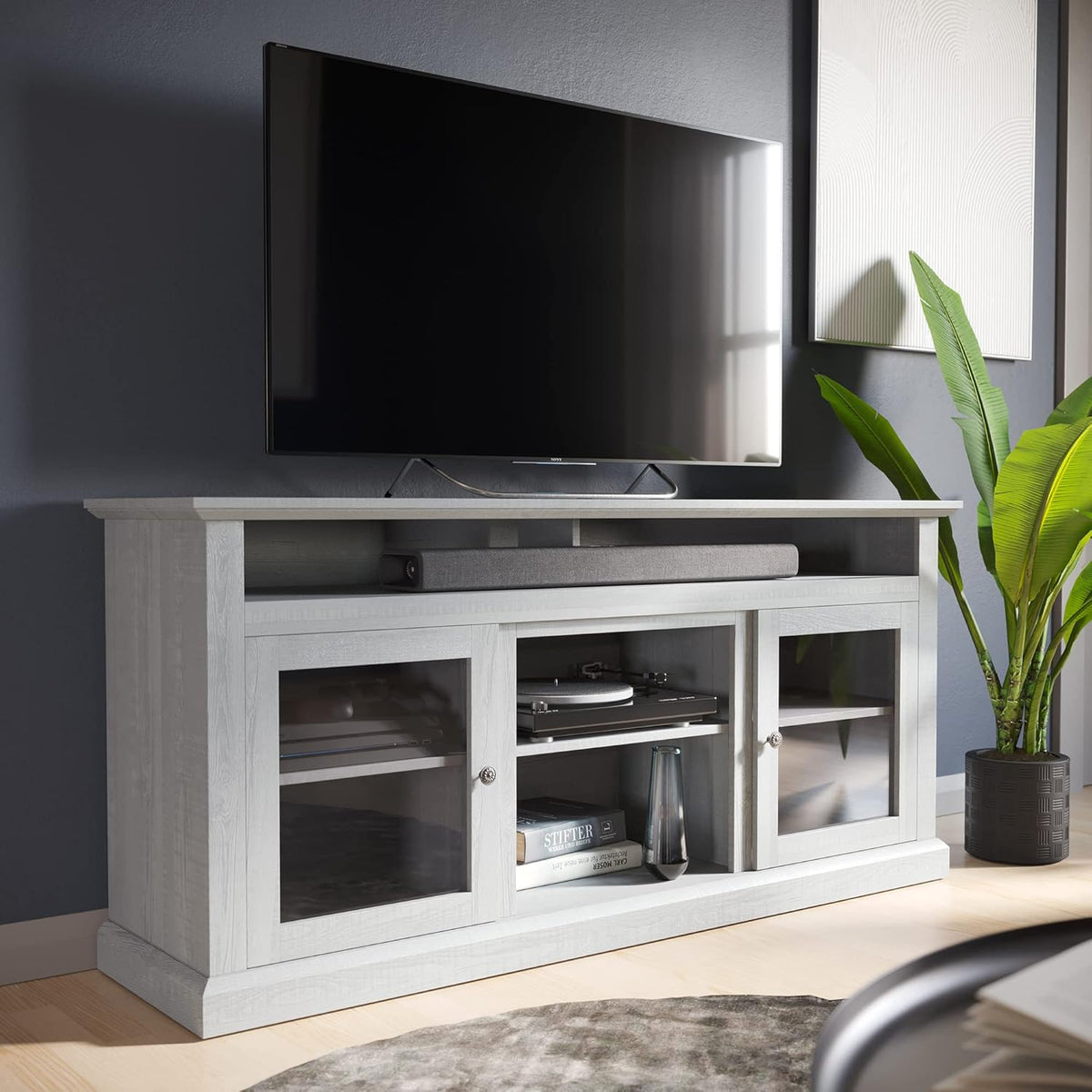 Gray Wash Electric Fireplace TV Stand P17875