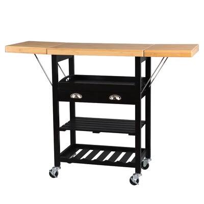 Black Drop Leaf Bar Cart G806818
