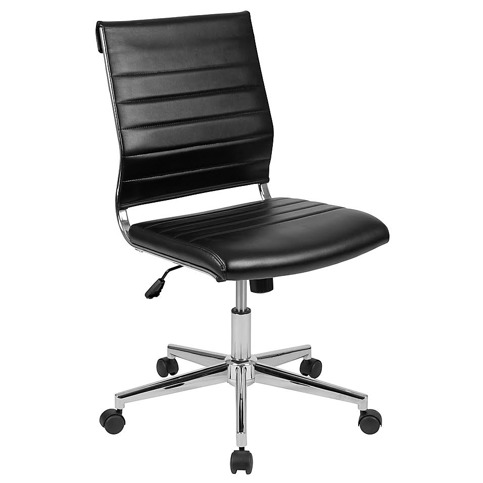 Black Mid-Back Armless Swivel Office Chair S148033