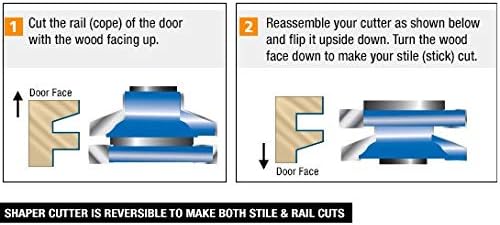 Carbide Tipped 3-Wing Beveled Reversible Stile & Rail 2-13/32 Dia x 1 L464