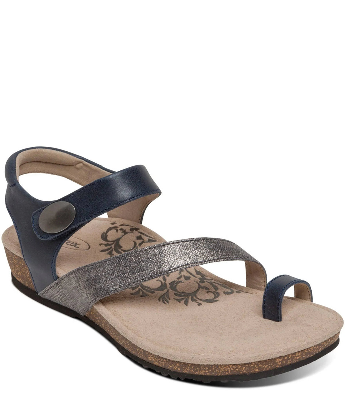 Navy Leather Shoes Z3174