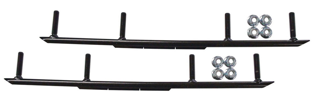 Green Razor Snowmobile Skis with 4" Round Bars Complete Kit O2310