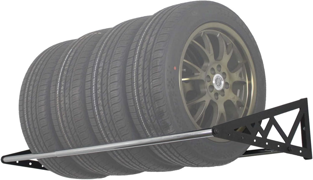 Adjustable Wall Mounted Tire Rack, Heavy Duty Steel, Black E4880