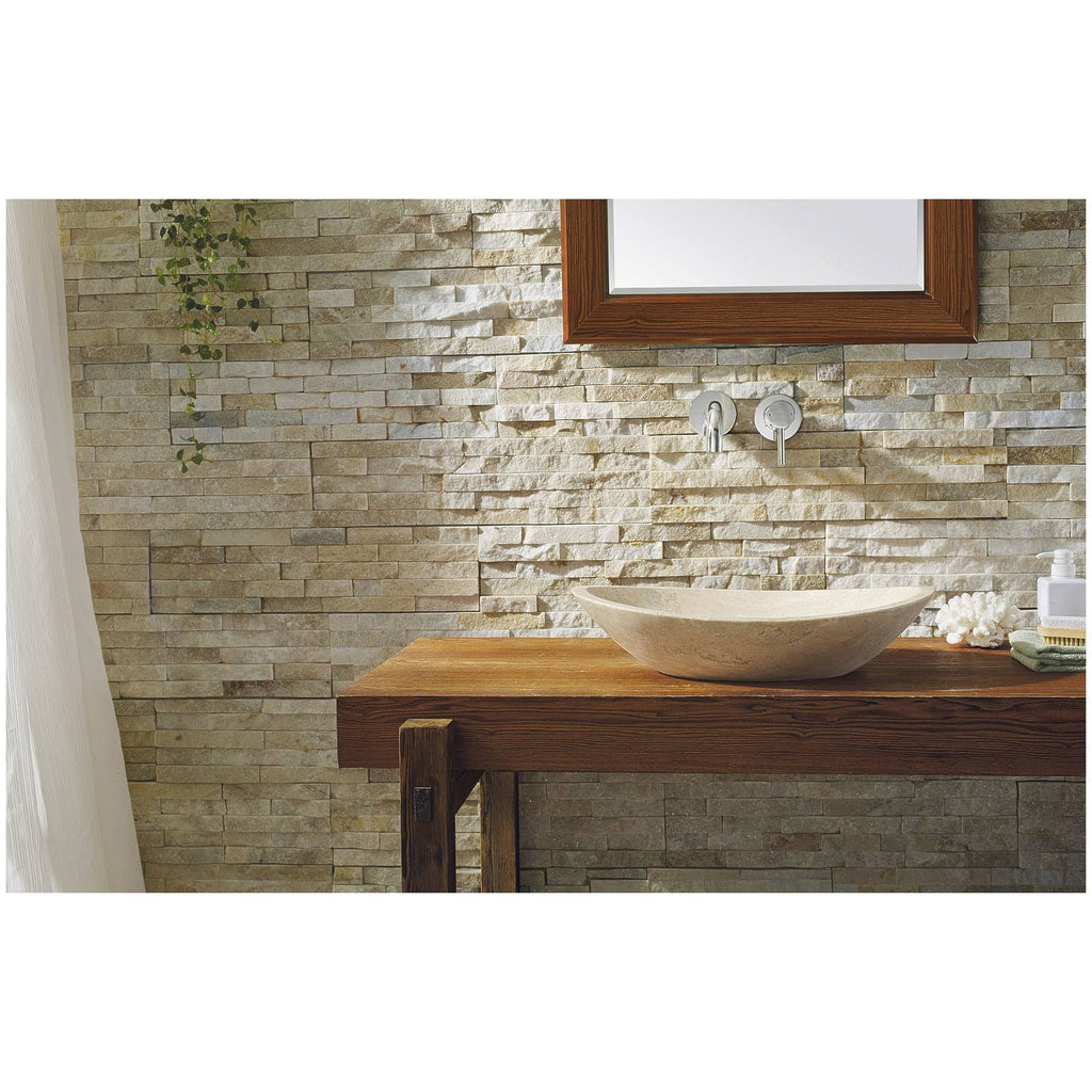 Beige Travertine Marble Bathroom Vessel Sink A99428