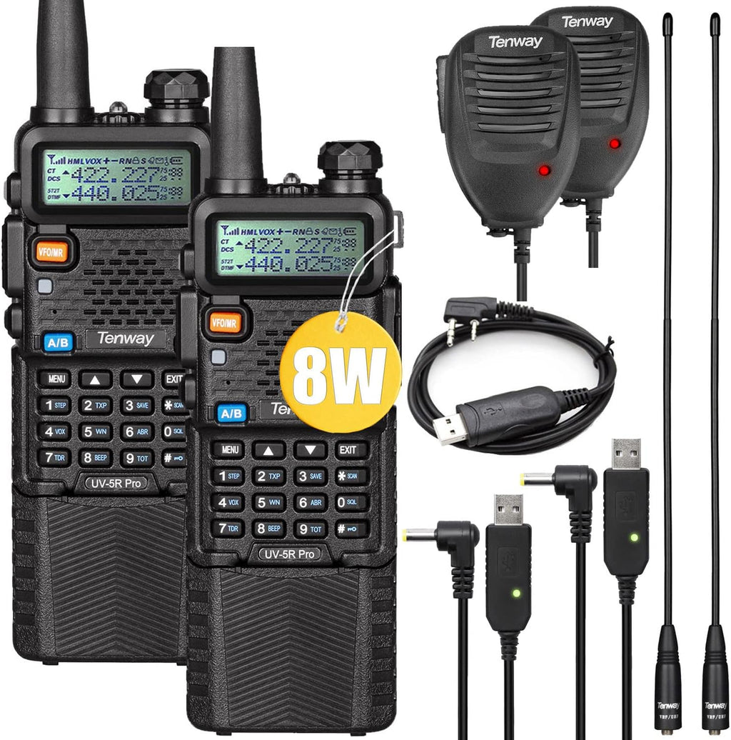 8W Dual Band Two Way Radio 2Pack with 3800mAh Battery I586