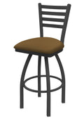 36x22 Swivel Bar Stool with Pewter Finish and Saddle Seat G115085