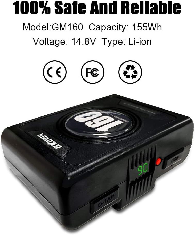 Gold Mount Battery with D-Tap and USB Output Port E488