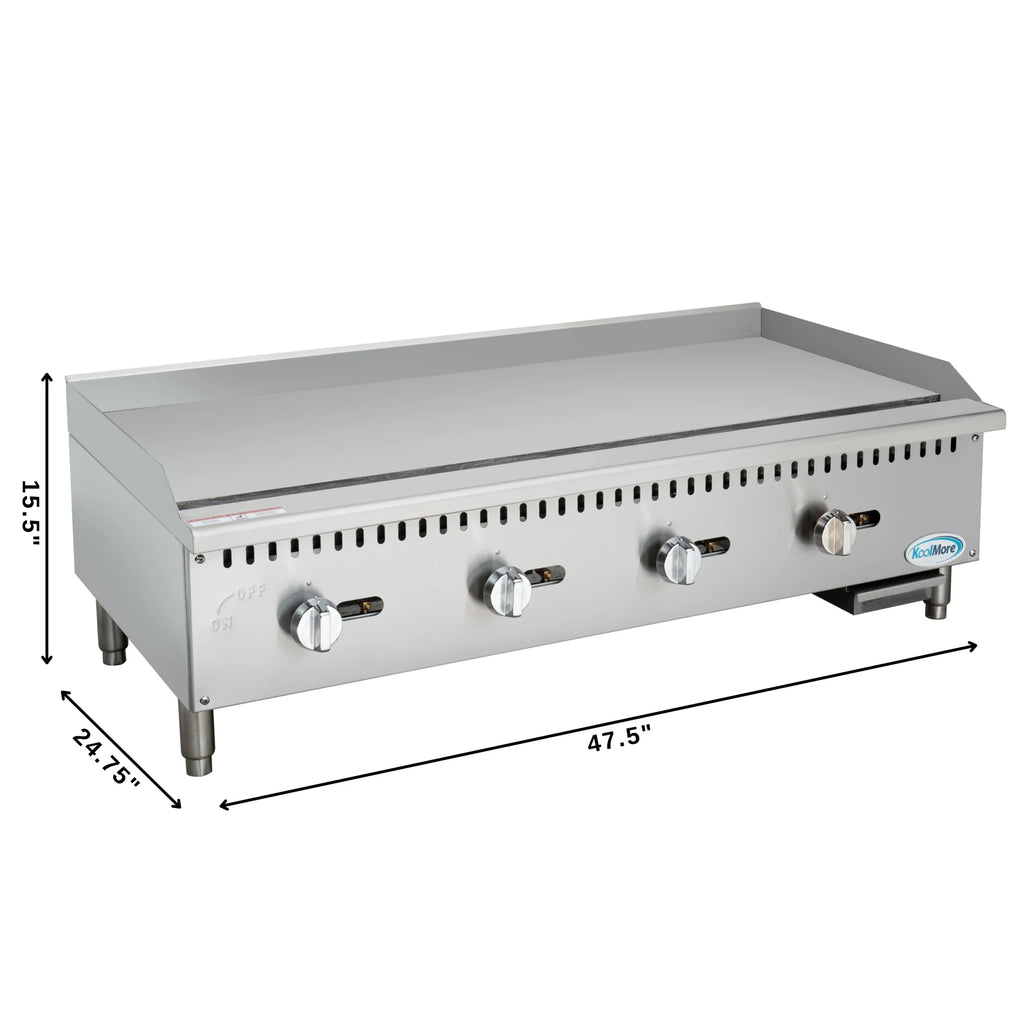 48 in. Natural Gas 4-Burner Griddle with 120,000 BTUs in Stainless-Steel S227