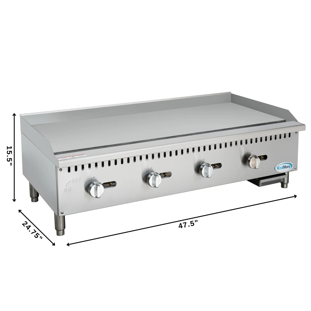 48 in. Natural Gas 4-Burner Griddle with 120,000 BTUs in Stainless-Steel S227