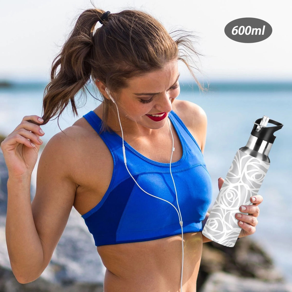 Stainless Steel Water Bottle with Straw Lid Vacuum Insulated Flask 20 OZ U5270