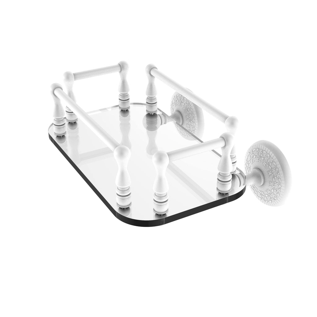 Matte Black Wall Mounted Glass Guest Towel Tray R486