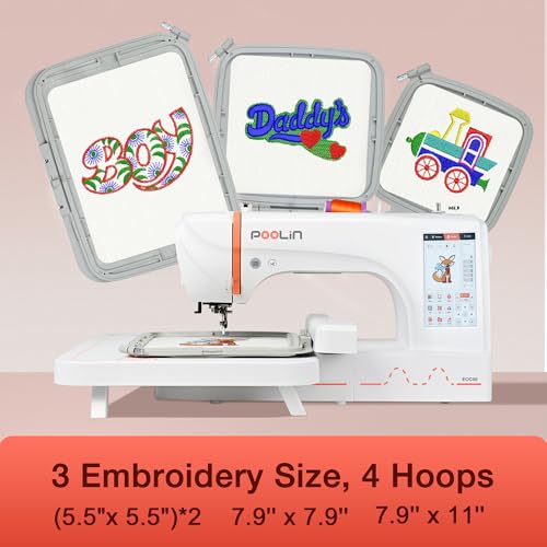 7.9x11 Inch Large Hoop Computerized Touchscreen Embroidery Machine X910