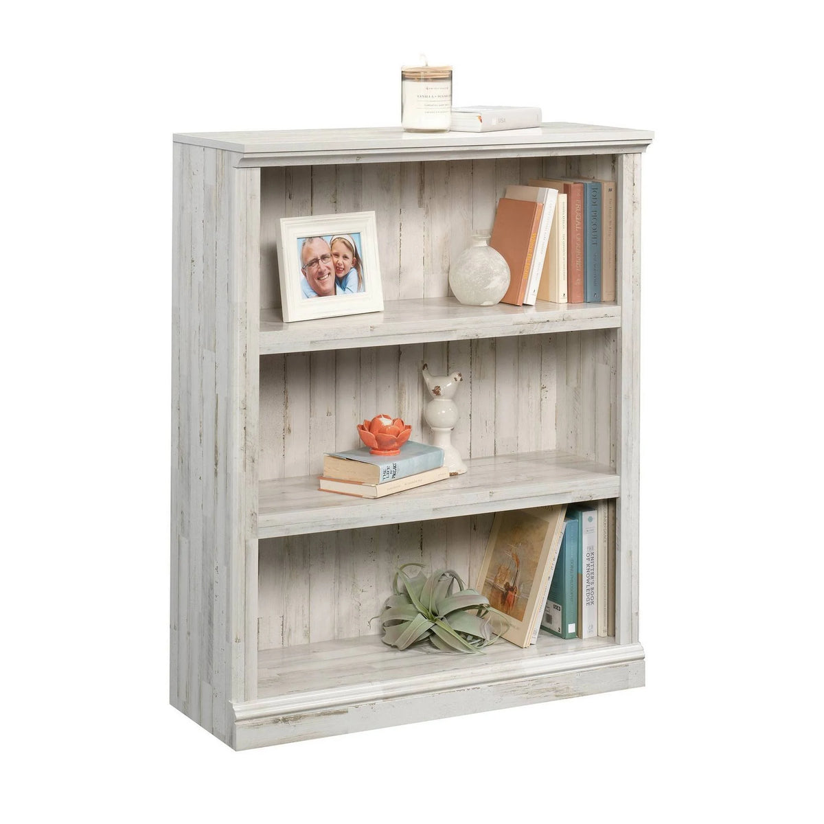 White Plank 3-Shelf Bookcase Z33381