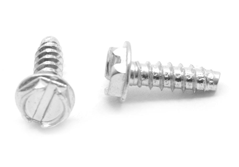10-16 x 3/4 Sheet Metal Screw Slotted Hex Washer Head Type B Low Carbon Steel Zinc Plated E68345