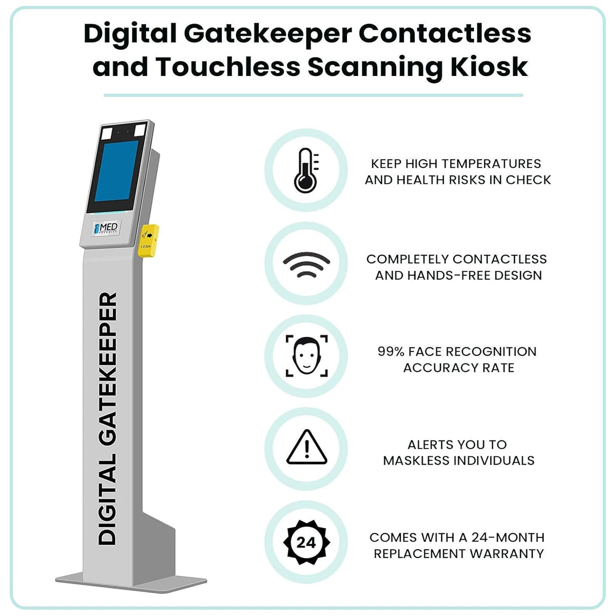 Contactless Scanning Kiosk with Facial Recognition and Temperature Scanner C4465