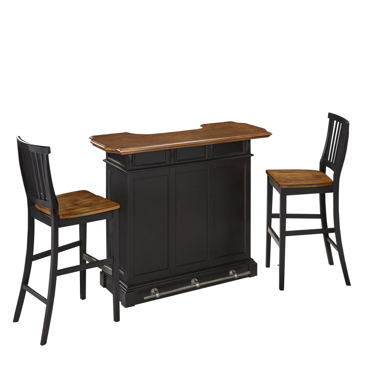 Black Bar and Two Stools V604