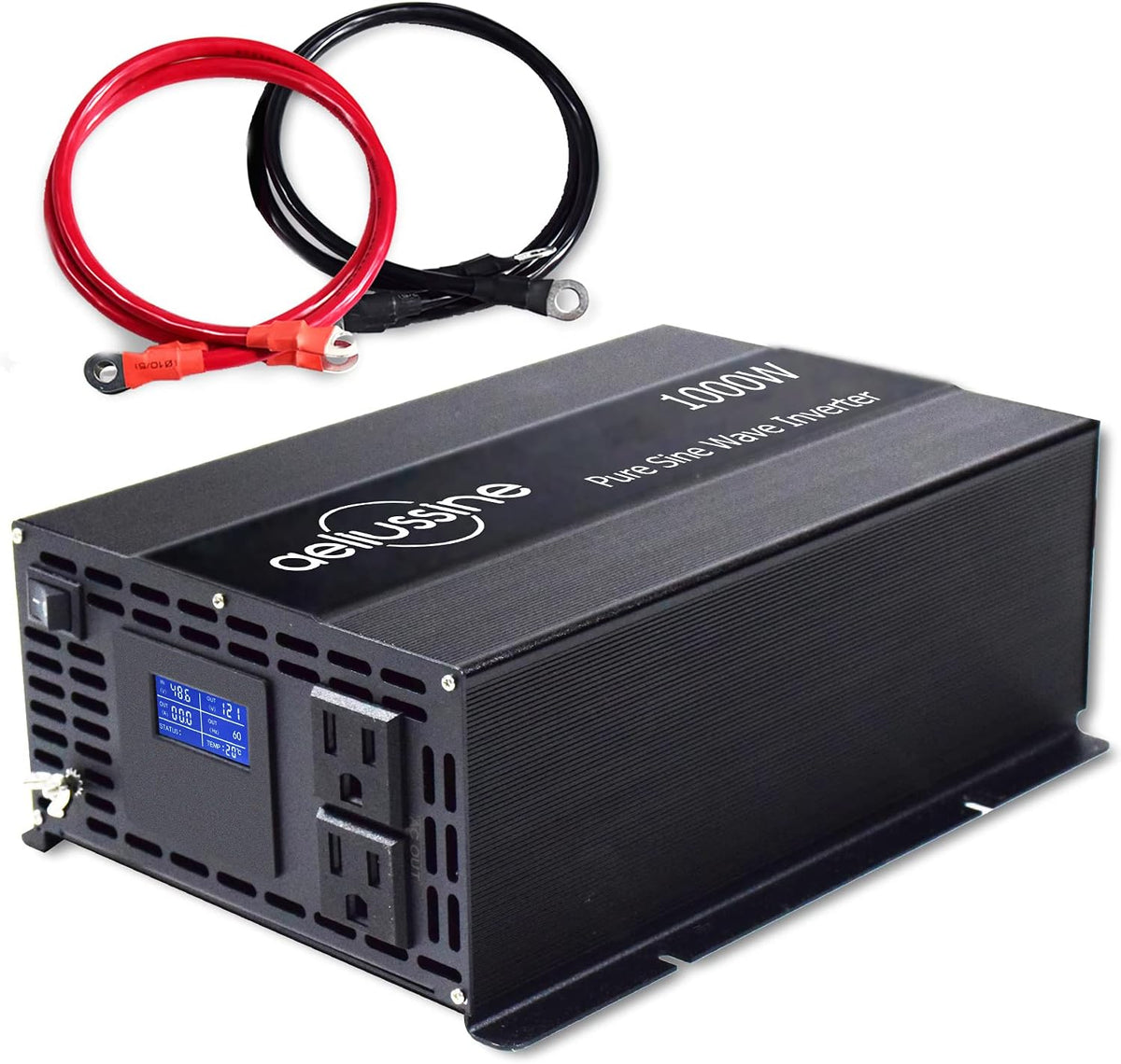 1000w Pure Sine Wave Power Inverter 48v DC to AC 110v 120v with 2 US Socket, LCD Display and Earth Terminal P85713