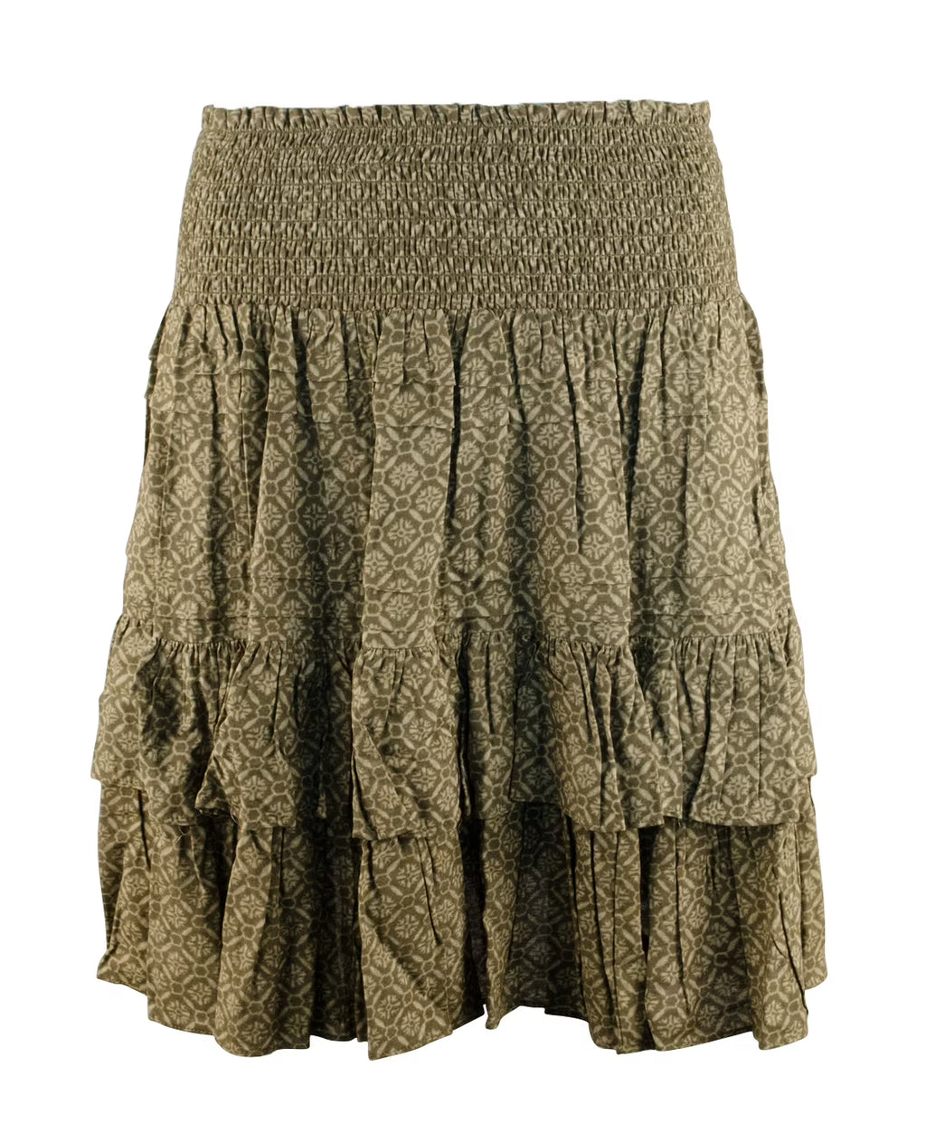 Women's Printed Tiered Skirt 10 Petite L1715