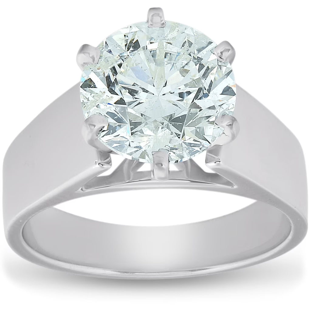 3Ct Diamond Solitaire Engagement Ring 14k White Gold U44061