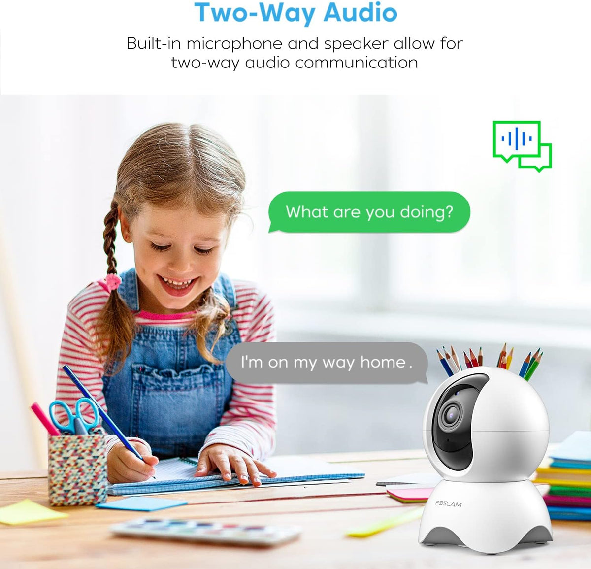 5MP Pan/Tilt Smart Security Camera, 2-Way Audio, Pack of 2 X6332