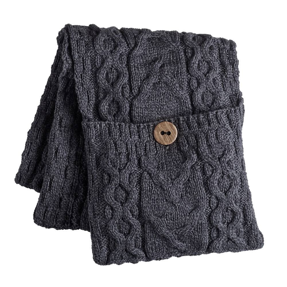 Charcoal Wool Pocket Scarf G33645