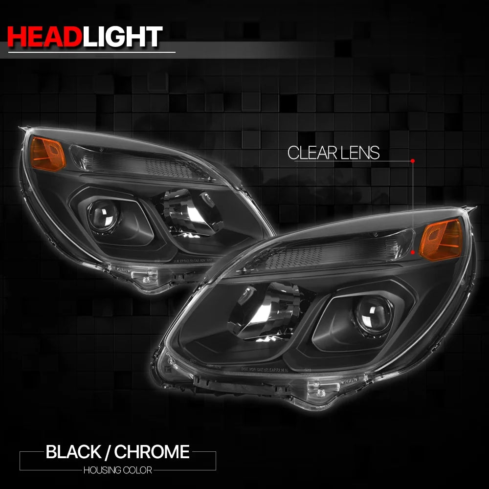 Black Housing Projector Headlight Lamp Amber Turn Signal R3114