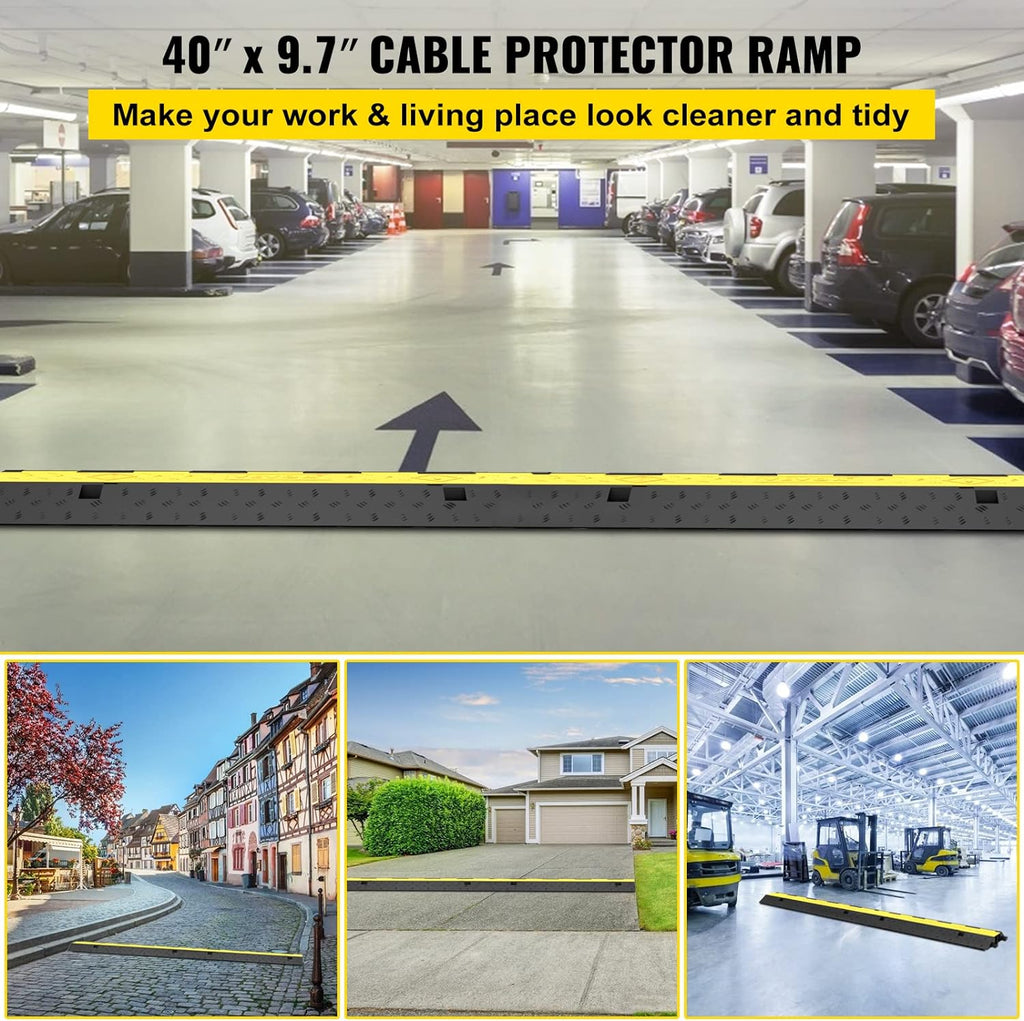 5 Packs 2 Channels Rubber Cable Protector Ramp F10682
