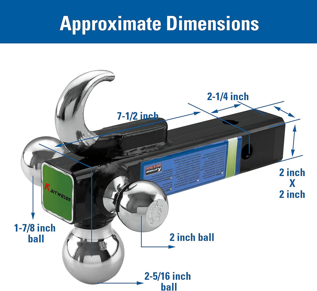 Tri Ball Mount with Hook, Chrome Pack of 2 S386