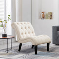 Cream Upholstered Accent Chair with Wood Legs I73197