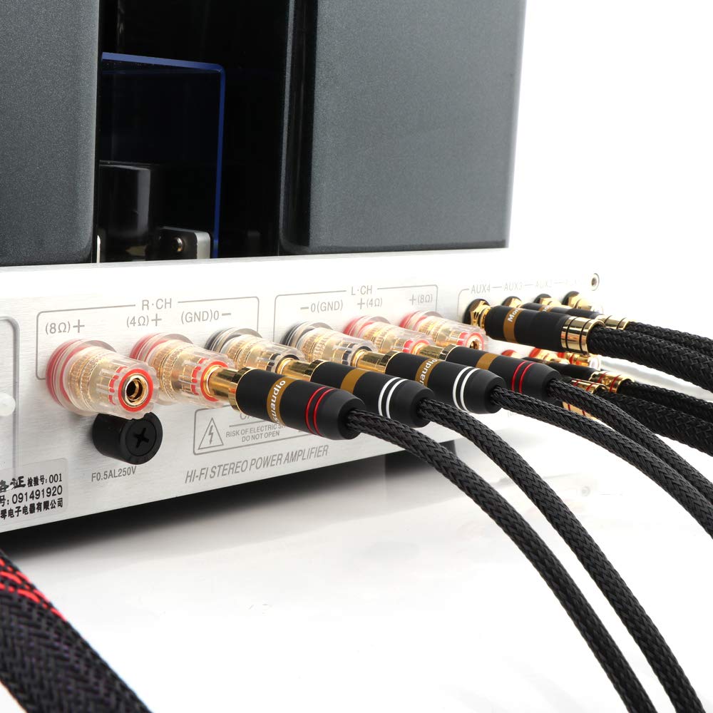 OFC Copper Speaker Cables with Banana Plugs and Gold Plated Connectors J11658