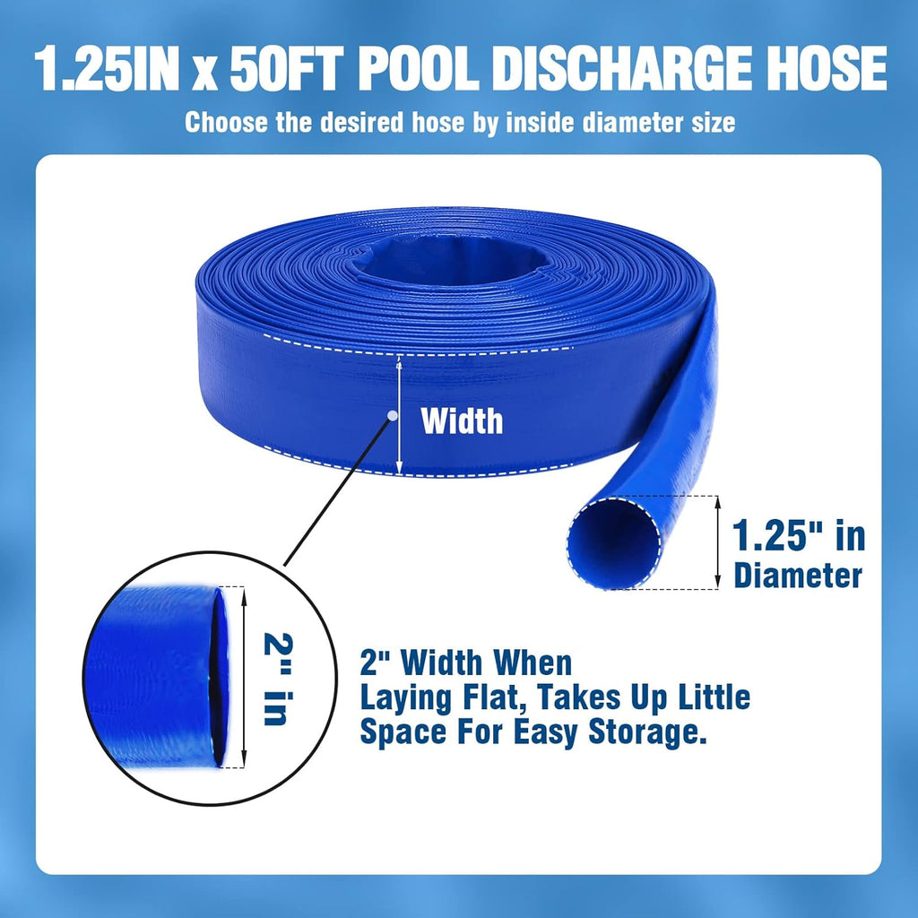 2 Dia x 100 ft Heavy Duty Reinforced Lay Flat Discharge Hose R4086