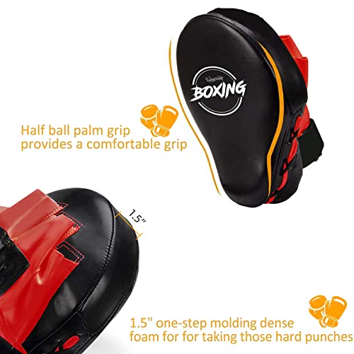 Boxing Curved Focus Punching Mitts Leatherette Training Hand Pads I2495