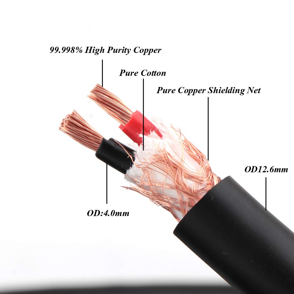OFC Copper Speaker Cables with Banana Plugs and Gold Plated Connectors J11658