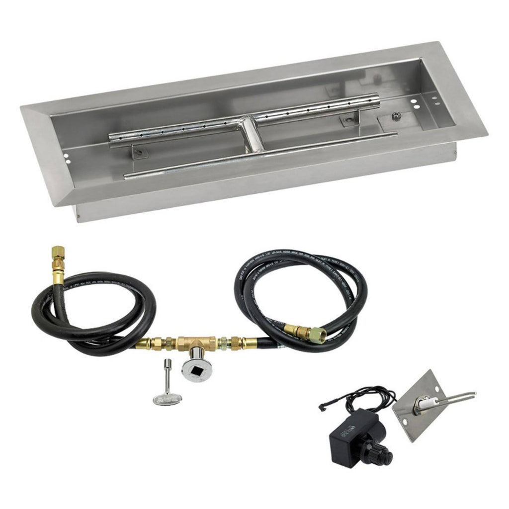 18x22 Rectangular Stainless Steel Drop in Firepit Pan with Spark Ignition Kit H513966