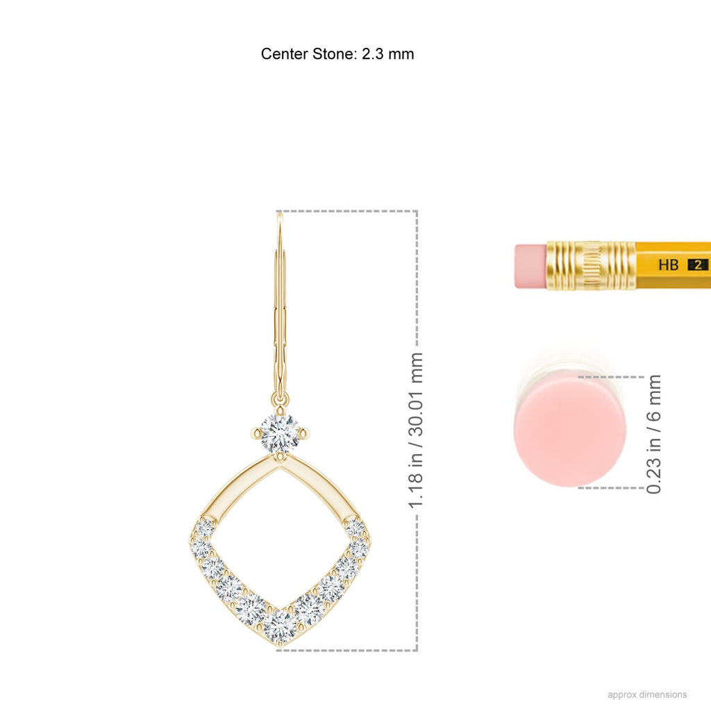 14K Yellow Gold Diamond Drop Earrings B59451