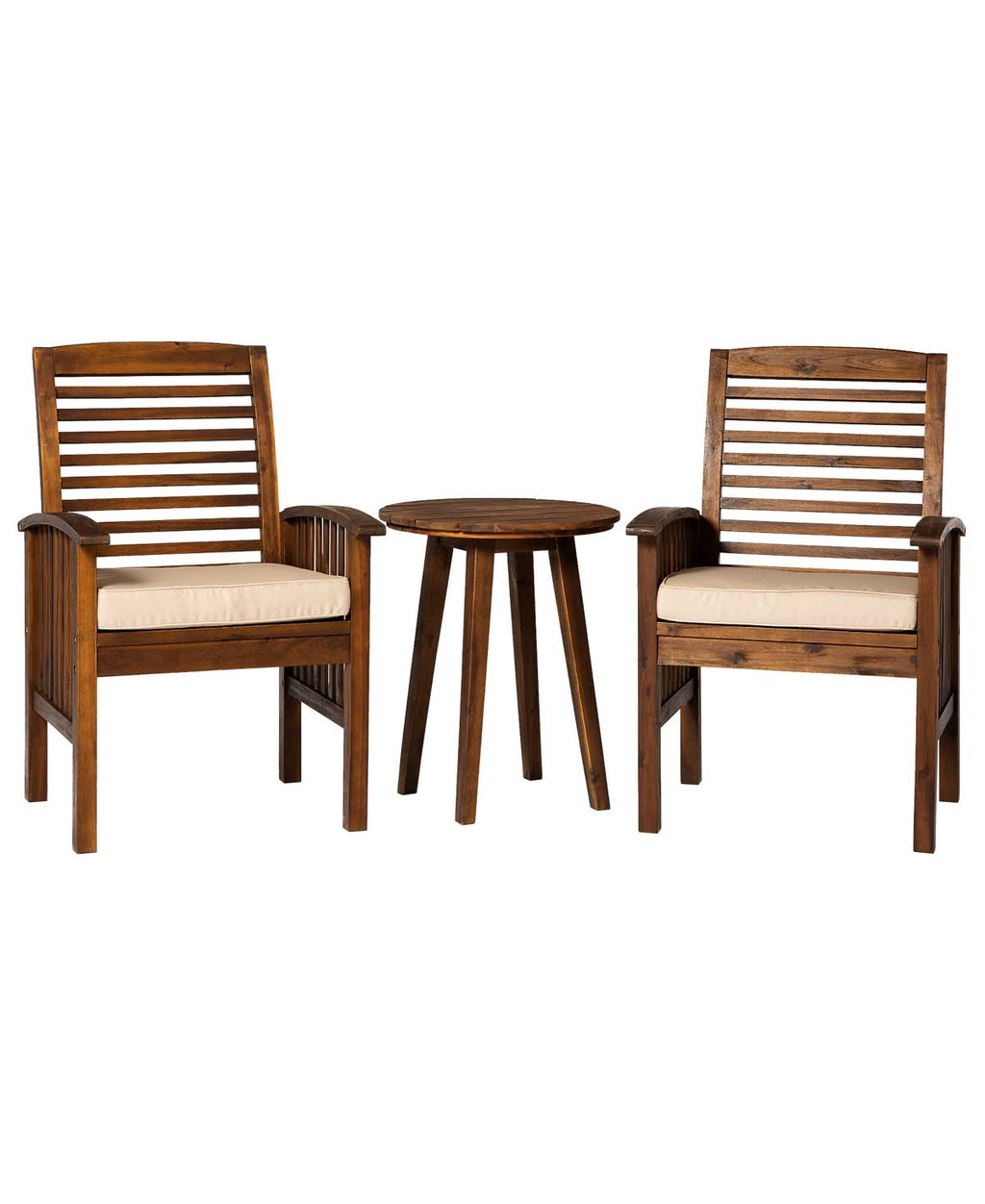 Dark Brown Acacia Wood Conversation Set, 3 Pieces U676467