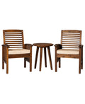 Dark Brown Acacia Wood Conversation Set, 3 Pieces U676467