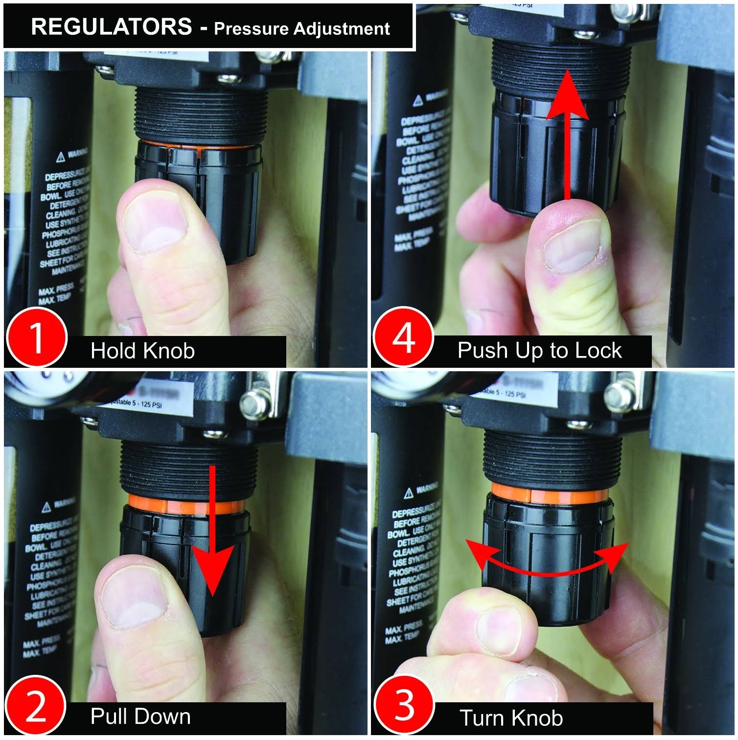 1/4 in. NPT Polycarbonate FRL Air Filter Regulator and Lubricator System J5424